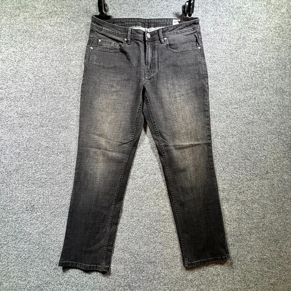 Buffalo David Bitton Jackson Jeans Mens 34x30 Faded Black Denim Stretch Straight